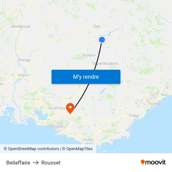 Bellaffaire to Rousset map