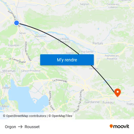 Orgon to Rousset map