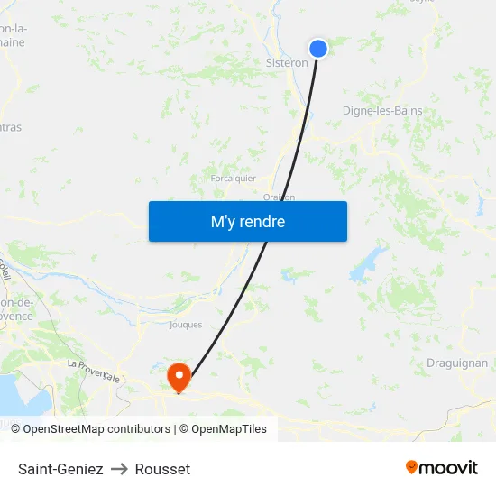 Saint-Geniez to Rousset map