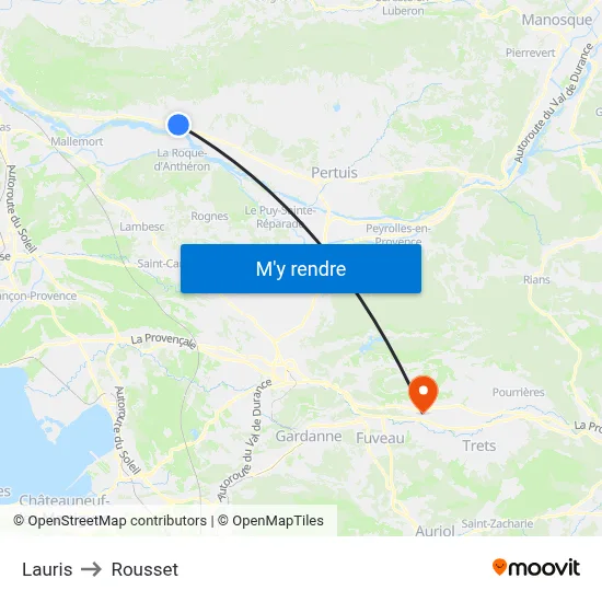 Lauris to Rousset map