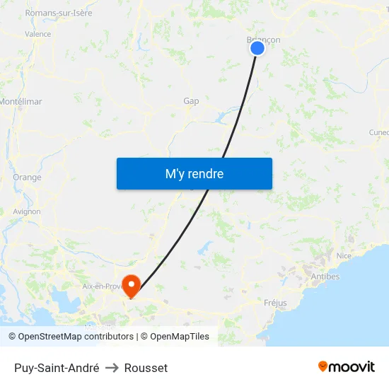 Puy-Saint-André to Rousset map