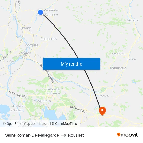 Saint-Roman-De-Malegarde to Rousset map