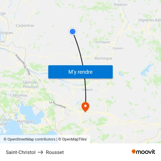 Saint-Christol to Rousset map