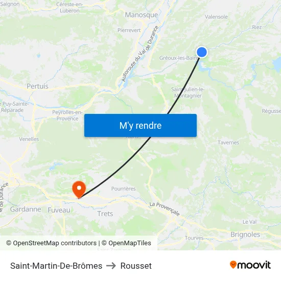 Saint-Martin-De-Brômes to Rousset map