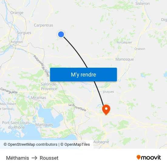 Méthamis to Rousset map