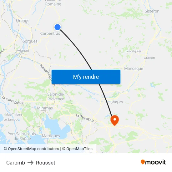 Caromb to Rousset map
