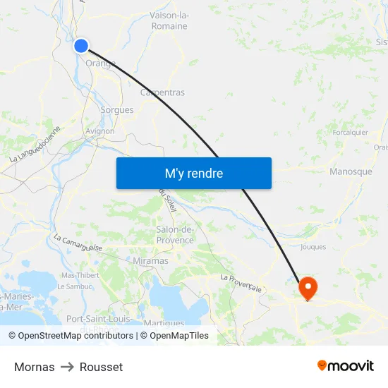 Mornas to Rousset map