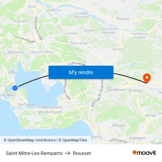 Saint-Mitre-Les-Remparts to Rousset map