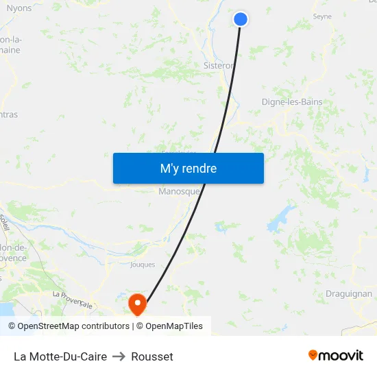 La Motte-Du-Caire to Rousset map