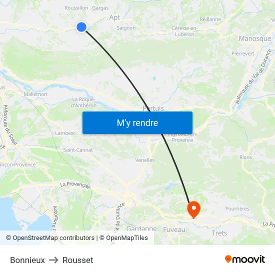 Bonnieux to Rousset map