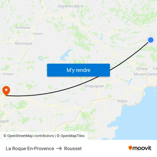 La Roque-En-Provence to Rousset map