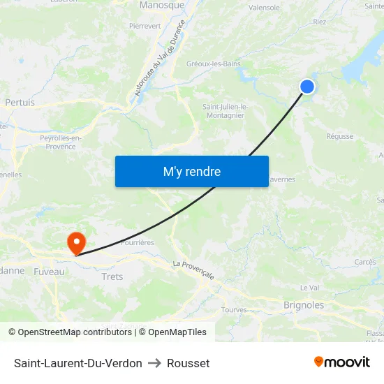 Saint-Laurent-Du-Verdon to Rousset map