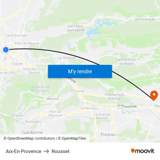 Aix-En-Provence to Rousset map
