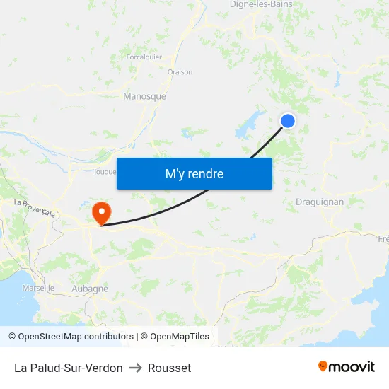 La Palud-Sur-Verdon to Rousset map