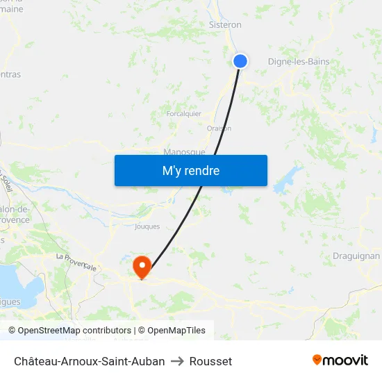 Château-Arnoux-Saint-Auban to Rousset map
