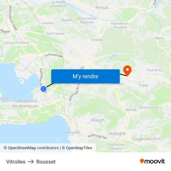 Vitrolles to Rousset map