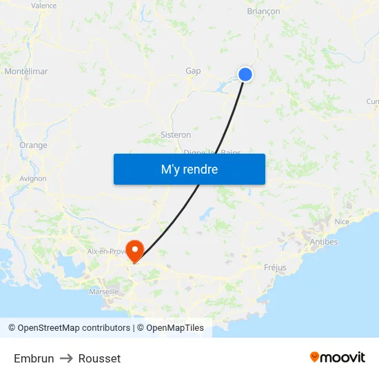 Embrun to Rousset map