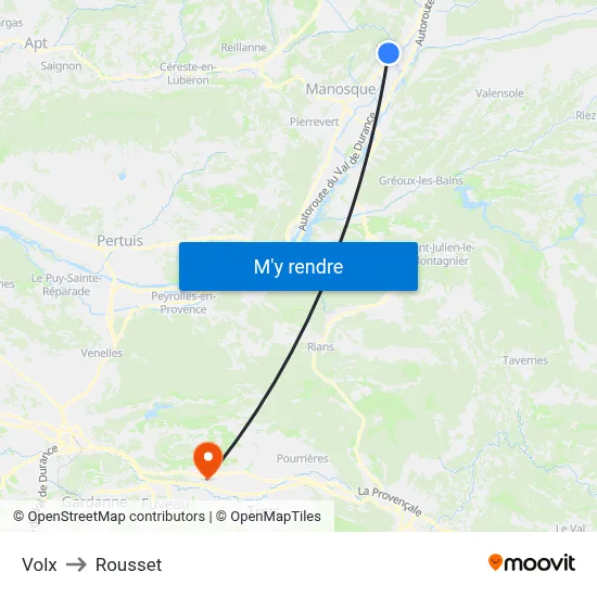 Volx to Rousset map