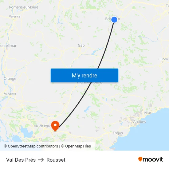 Val-Des-Prés to Rousset map