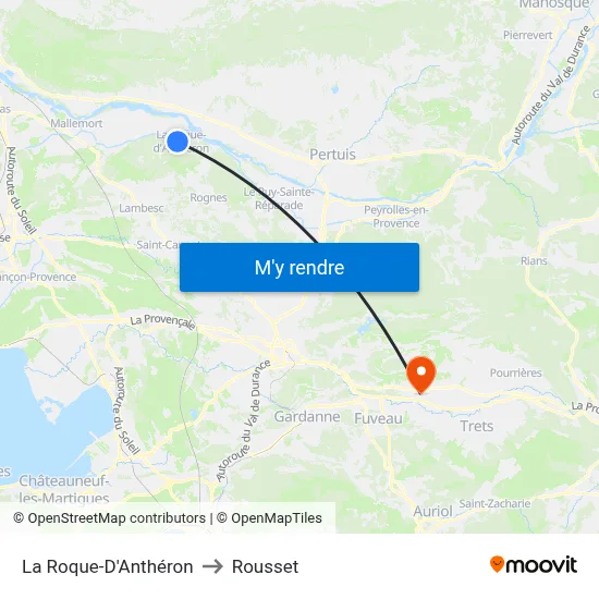 La Roque-D'Anthéron to Rousset map