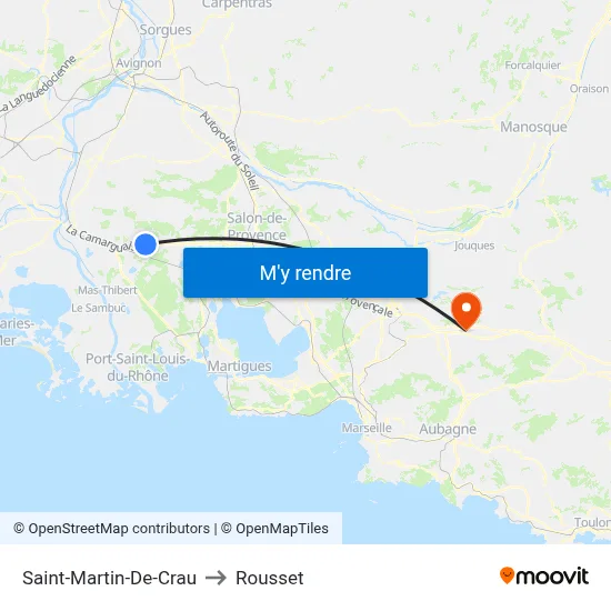 Saint-Martin-De-Crau to Rousset map