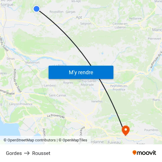 Gordes to Rousset map