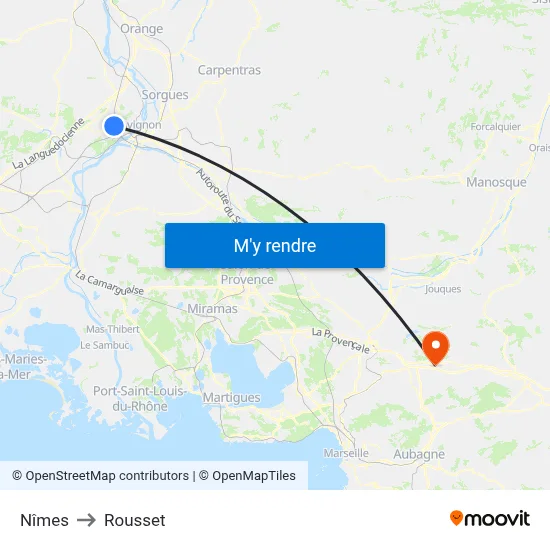 Nîmes to Rousset map