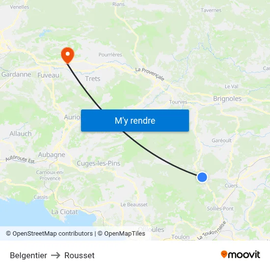 Belgentier to Rousset map
