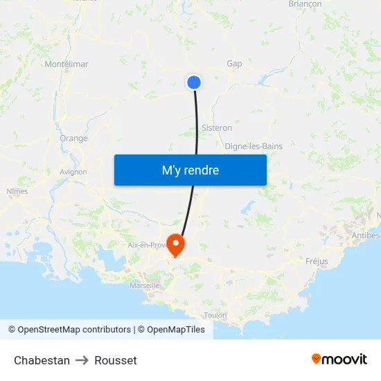 Chabestan to Rousset map