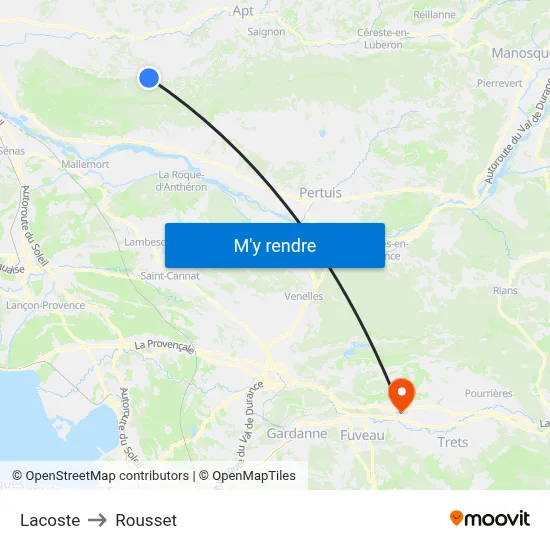 Lacoste to Rousset map