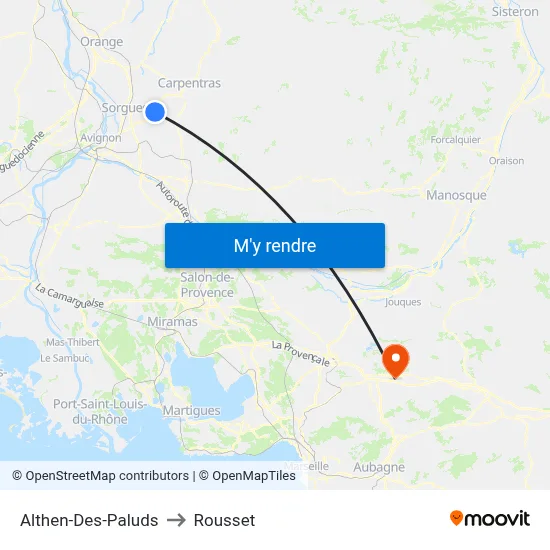 Althen-Des-Paluds to Rousset map