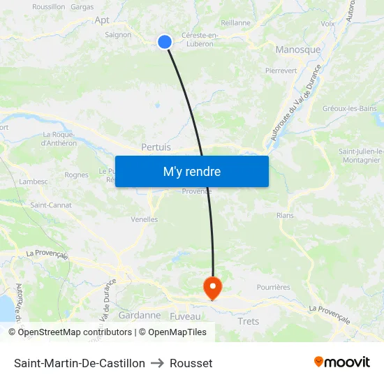 Saint-Martin-De-Castillon to Rousset map
