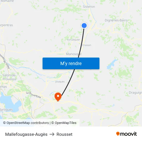 Mallefougasse-Augès to Rousset map