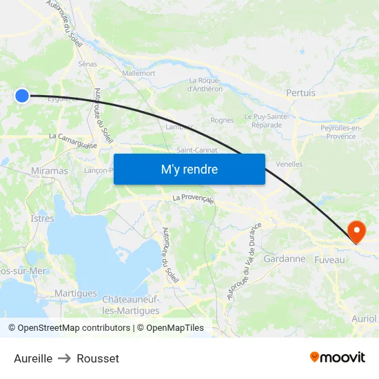 Aureille to Rousset map