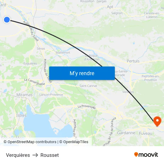 Verquières to Rousset map