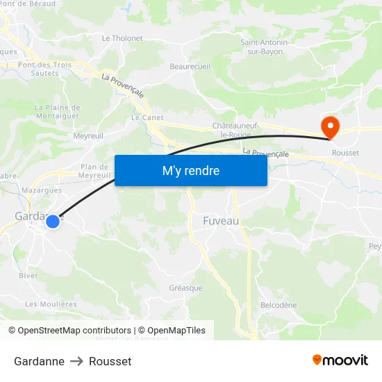 Gardanne to Rousset map