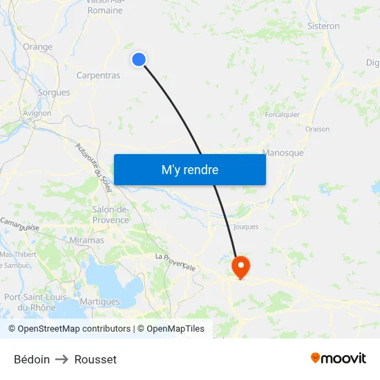 Bédoin to Rousset map