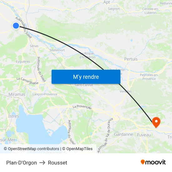 Plan-D'Orgon to Rousset map