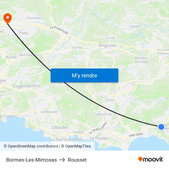 Bormes-Les-Mimosas to Rousset map