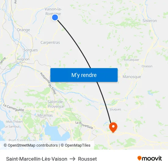 Saint-Marcellin-Lès-Vaison to Rousset map