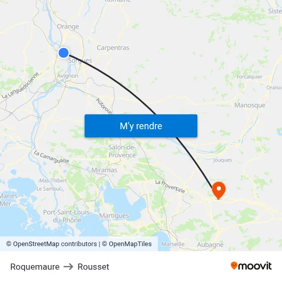Roquemaure to Rousset map