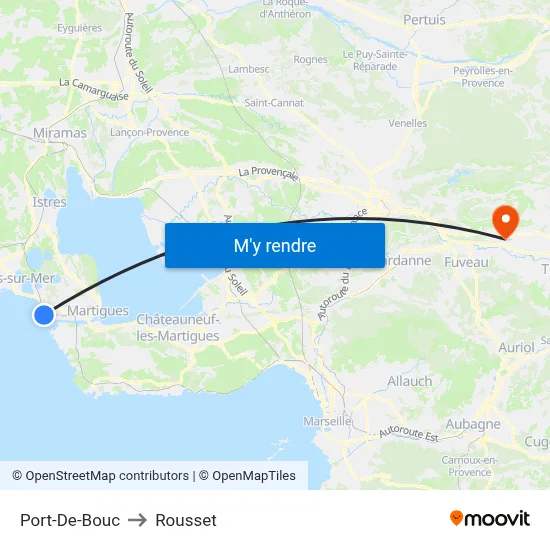 Port-De-Bouc to Rousset map