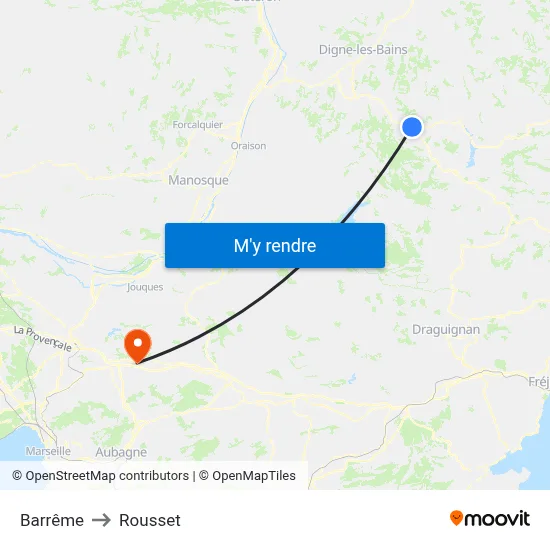 Barrême to Rousset map