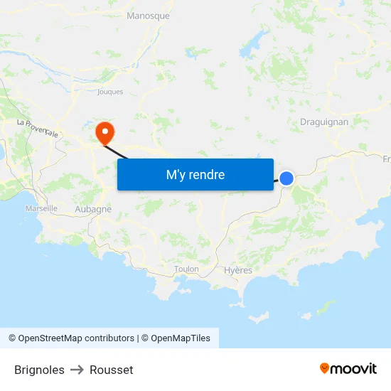 Brignoles to Rousset map