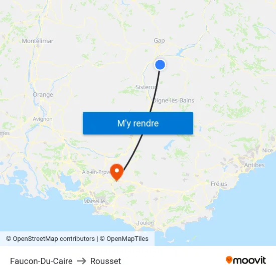 Faucon-Du-Caire to Rousset map