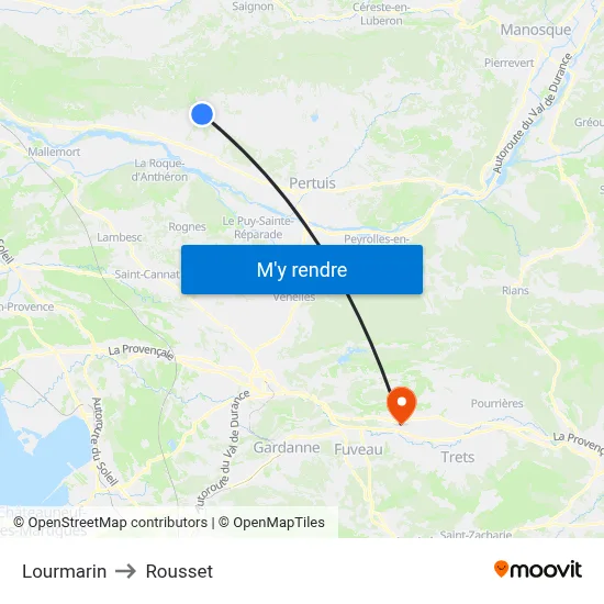 Lourmarin to Rousset map