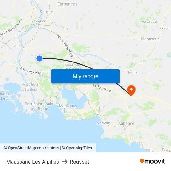 Maussane-Les-Alpilles to Rousset map