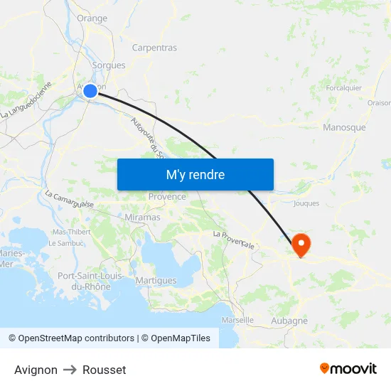 Avignon to Rousset map