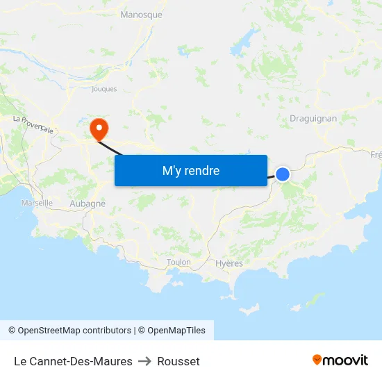 Le Cannet-Des-Maures to Rousset map