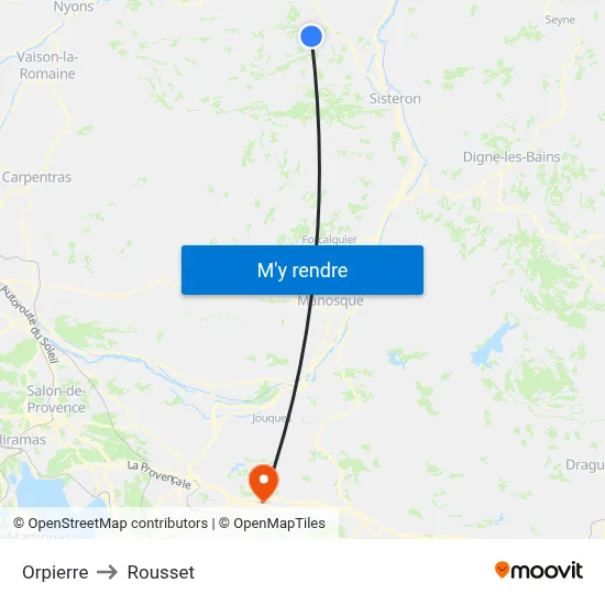 Orpierre to Rousset map